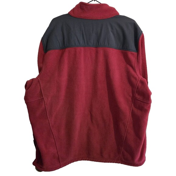 L.L. Bean Mens Burgundy Zip Up Fleece Jacket XLarge Regular Fit Embroidered Logo - Picture 2 of 3